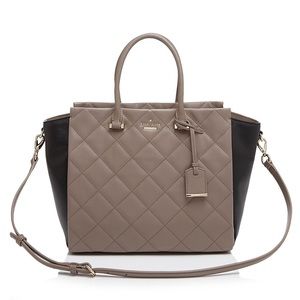 Kate Spade taupe quilted tote